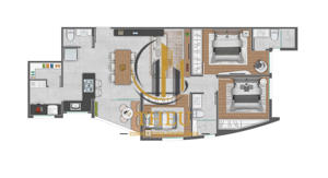 Apartamento 3 quartos 2 banheiros 168m²