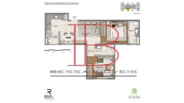 Apartamento 3 quartos 2 banheiros 