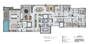 Apartamento 4 quartos 6 banheiros 225m²