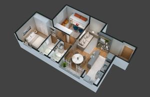 Apartamento 2 quartos 2 banheiros 53m²
