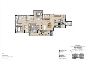 Apartamento 3 quartos 4 banheiros 137m²