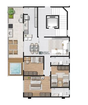 Apartamento 3 quartos 1 banheiro 76m²