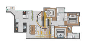 Apartamento 3 quartos 2 banheiros 168m²