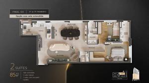 Apartamento 4 quartos 4 banheiros 202m²
