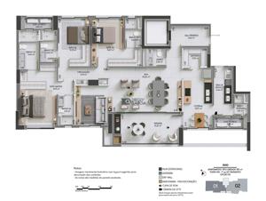 Apartamento 4 quartos 6 banheiros 225m²