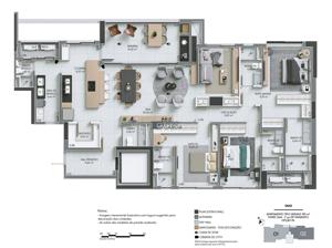 Apartamento 4 quartos 6 banheiros 225m²