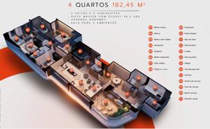 Apartamento 4 quartos 4 banheiros 182m²