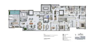 Apartamento 4 quartos 6 banheiros 225m²