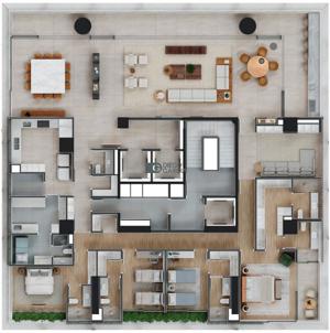 Apartamento 4 quartos 6 banheiros 486m²