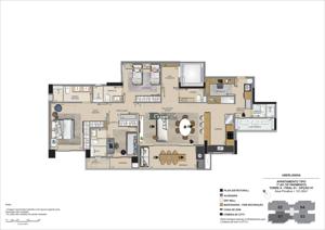 Apartamento 3 quartos 4 banheiros 137m²