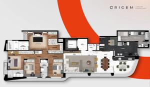 Apartamento 4 quartos 4 banheiros 182m²