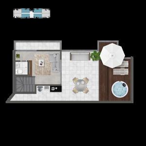 Apartamento 2 quartos 2 banheiros 54m²