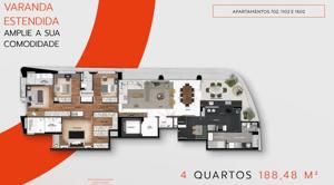 Apartamento 4 quartos 4 banheiros 182m²