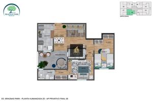 Apartamento 2 quartos  banheiros 45m²
