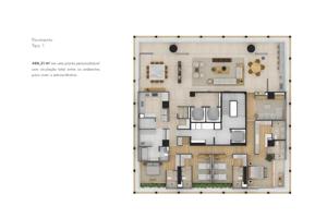 Apartamento 4 quartos 6 banheiros 486m²