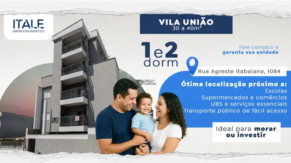 Apartamento 2 quartos 1 banheiro 34m²