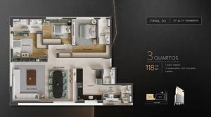 Apartamento 4 quartos 4 banheiros 202m²