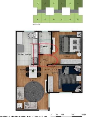Apartamento 2 quartos 2 banheiros 