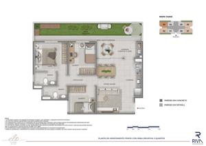 Apartamento 3 quartos 2 banheiros 65m²