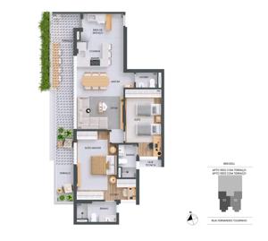 Apartamento 2 quartos 2 banheiros 106m²