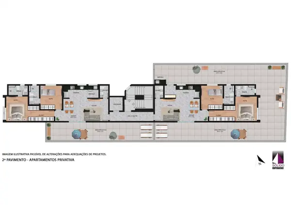 Apartamento 2 quartos 2 banheiros 65m²