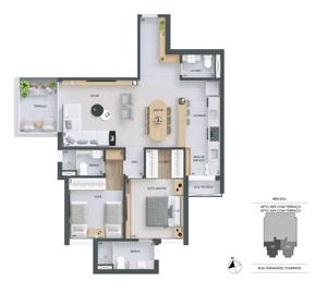 Apartamento 2 quartos 2 banheiros 106m²