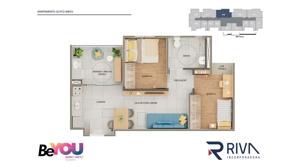 Apartamento 2 quartos 1 banheiro 55m²