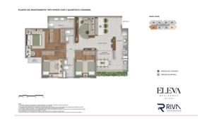 Apartamento 3 quartos 2 banheiros 83m²