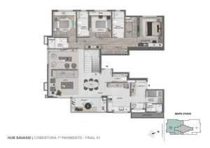 Apartamento 3 quartos 3 banheiros 99m²