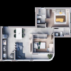 Apartamento 2 quartos 1 vagas 62 a 71m²