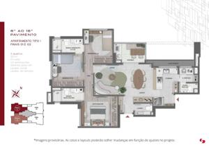 Apartamento 3 quartos 3 banheiros 99m²
