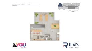 Apartamento 2 quartos 1 banheiro 55m²