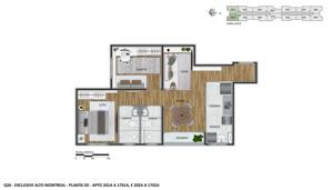 Apartamento 2 quartos 2 banheiros 53m²