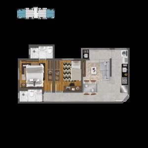 Apartamento 2 quartos 2 banheiros 54m²