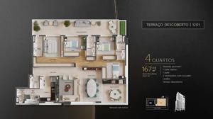 Apartamento 4 quartos 4 banheiros 202m²