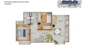 Apartamento 2 quartos 1 banheiro 55m²