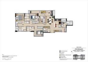 Apartamento 3 quartos 4 banheiros 137m²