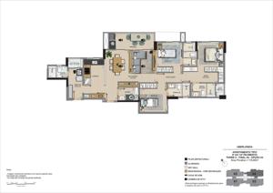 Apartamento 3 quartos 4 banheiros 137m²