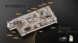 Apartamento 4 quartos 4 banheiros 202m²