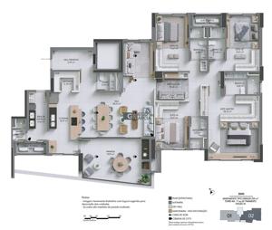 Apartamento 4 quartos 6 banheiros 225m²
