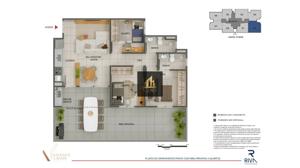 Apartamento 3 quartos  banheiros 118m²