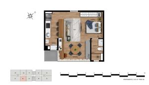 Apartamento 2 quartos 2 banheiros 73m²