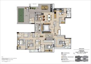 Apartamento 3 quartos 4 banheiros 137m²