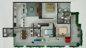 Apartamento 4 quartos 5 banheiros 320m²