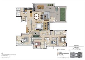 Apartamento 3 quartos 4 banheiros 137m²