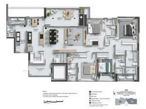 Apartamento 4 quartos 6 banheiros 225m²