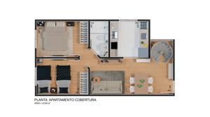 Apartamento 2 quartos 1 banheiro 45m²