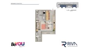 Apartamento 2 quartos 1 banheiro 55m²