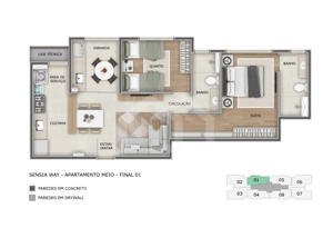 Apartamento 2 - 3 quartos 58 a 72m²
