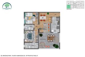 Apartamento 2 quartos 2 banheiros 65m²